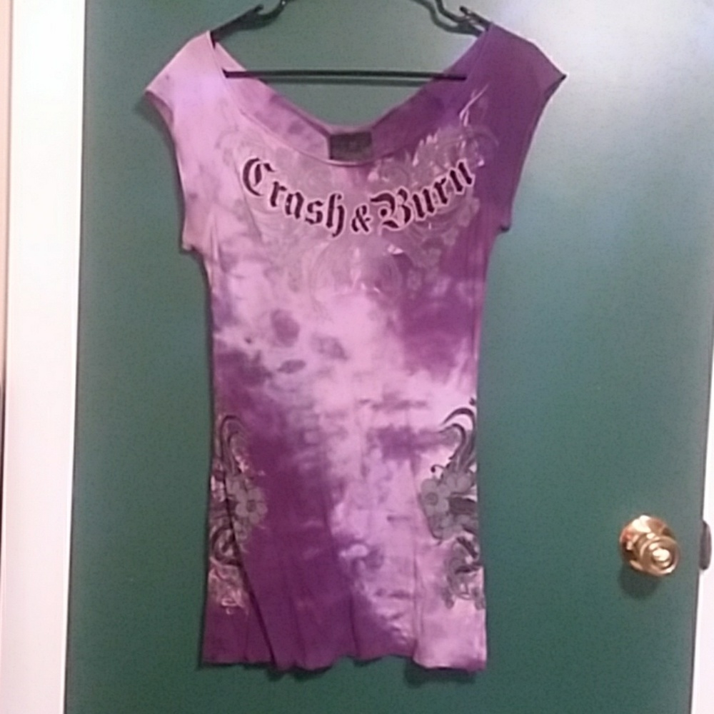 Crash & Burn Purple mini dress/ long shirt